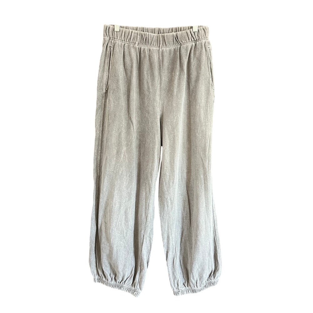 Le Bon Shoppe Arlo Pants Grey Mineral Wash 100% Cotton Relaxed Joggers Large